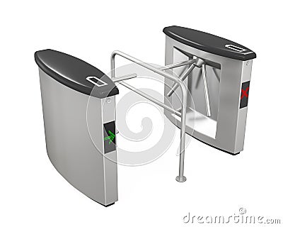 Turnstile Entrance Isolated Stock Photo