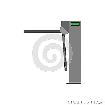 Turnstile entry vector urban icon illustration machine. Metal exit rotating platform shop outdoor. Electronic tourniquet system Vector Illustration