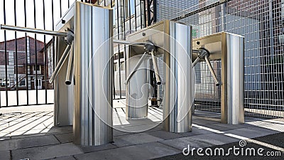 the turnstile passage border crossing point is closed Stock Photo