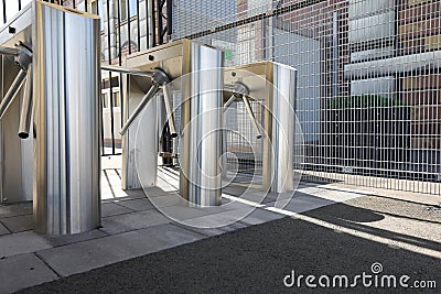 the turnstile passage border crossing point is closed Stock Photo