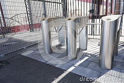 the turnstile passage border crossing point is closed Stock Photo