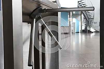 Turnstile in transport Stock Photo