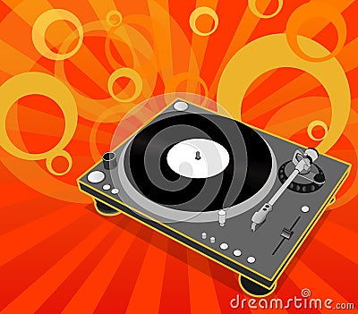 Turntable Vector Illustration