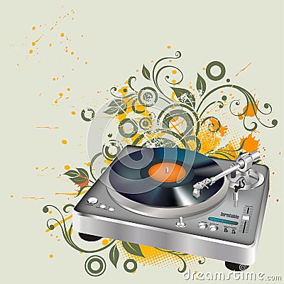 Turntable Vector Illustration