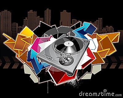 Turntable Vector Illustration