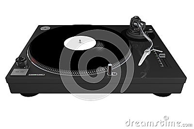 Turntable, dark grey, isolated Stock Photo