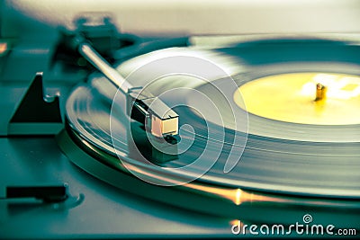 Turntable and vinyl Stock Photo