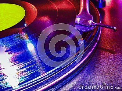 Turntable in the club Stock Photo