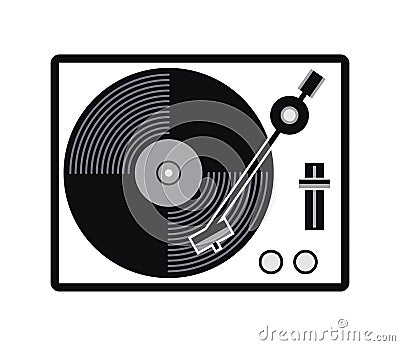 Turntable vinyl record player icon. vector Vector Illustration
