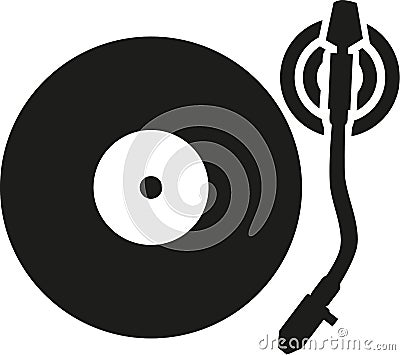 Turntable vinyl record player Vector Illustration