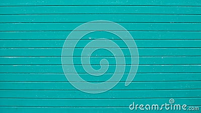 A turquoise aluminium garage shutter Marche, Italy Stock Photo