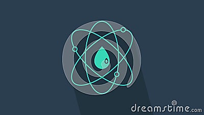 Turquoise Atom Icon Isolated on Blue Background. Symbol of Science,  Education, Nuclear Physics, Scientific Research Stock Video - Video of  chemistry, molecule: 206715209