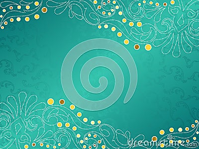 Turquoise Background With Delicate Swirls Stock Photography - Image