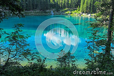 Turquoise blue lake Stock Photo