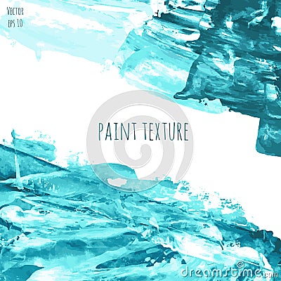 Turquoise blue oil painted vector texture Vector Illustration