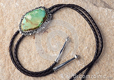 Turquoise Bolo Tie. Stock Photo