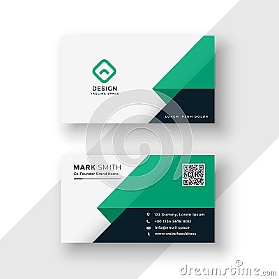 Turquoise business card design template Vector Illustration