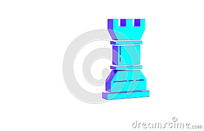 Turquoise Business strategy icon isolated on white background. Chess symbol. Game, management, finance. Minimalism Cartoon Illustration