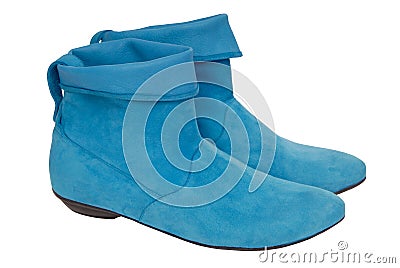 Turquoise chamois boots Stock Photo