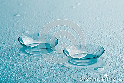 Turquoise Contact Lenses Stock Photo