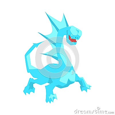 Turquoise dragon, mythical and fantastic animal vector Illustration Vector Illustration