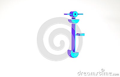 Turquoise Grass and weed electric string trimmer icon isolated on white background. Grass clipper, lawn mower isolated Cartoon Illustration