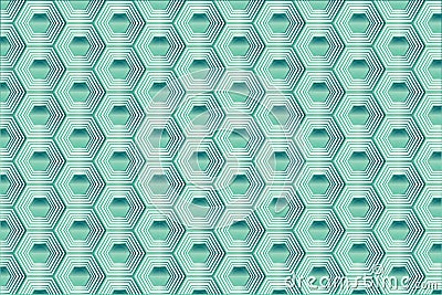 Turquoise Hexagon Pattern Vector Illustration