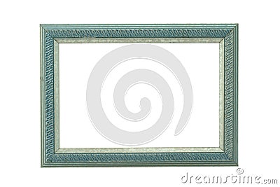 Turquoise ornamented wooden frame Stock Photo