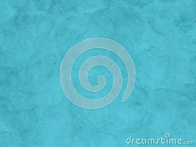 Turquoise painted plaster wall as a background Stock Photo