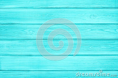 Turquoise painted wooden boards. Light teal pastel colour wood texture. Shabby chic rustic vintage background Stock Photo
