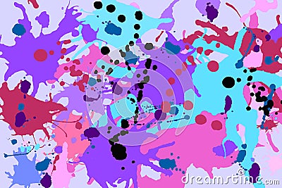 Turquoise purple ink splashes background Vector Illustration