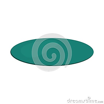 Turquoise round rug icon, cartoon style Vector Illustration