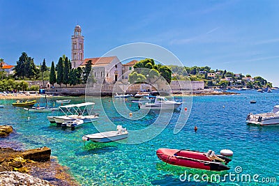 Turquoise sea of Hvar island Stock Photo