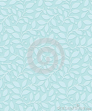 Turquoise Seamless Leaves Wallpaper Stock Images - Image: 33210784