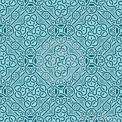 Turquoise seamless ornament Stock Photo