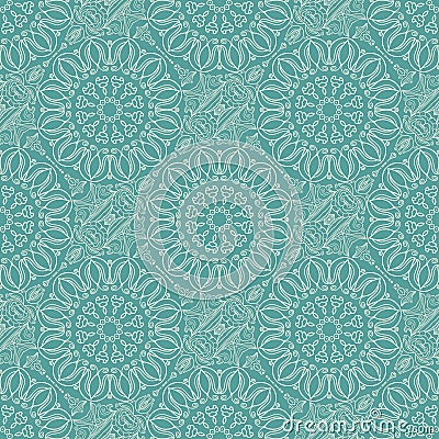 Turquoise seamless pattern Vector Illustration