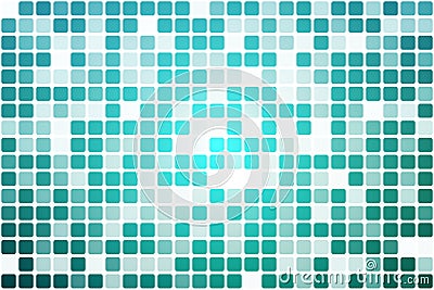 Turquoise shades occasional opacity mosaic over white Vector Illustration