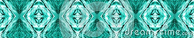 Turquoise Tie Dye Seamless. Japanese Embroidery Stock Photo