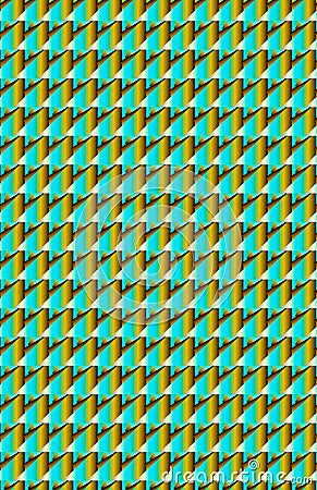 A turquoise and brown pattern made from rectangles and triangles. Stock Photo