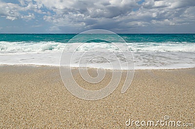 Turquoise water on the Riaci beach near Tropea, Italy Stock Photo