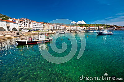 Turquoise waterfront of town Senj Stock Photo