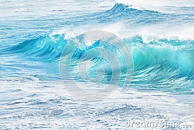 Turquoise waves at Sandy Beach, Hawaii Stock Photo