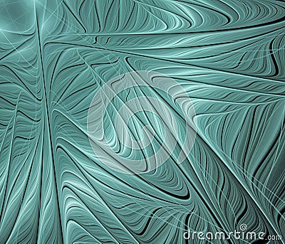 Turquoise wavy abstract fractal background Cartoon Illustration