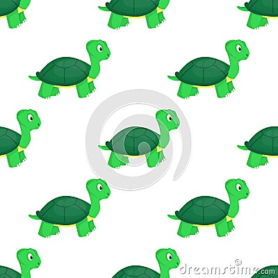 Turtle animal ocean green nature wildlife sea underwater reptile vector seamless pattern background illustration Vector Illustration