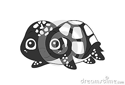 Turtle black silhouette Cartoon Illustration