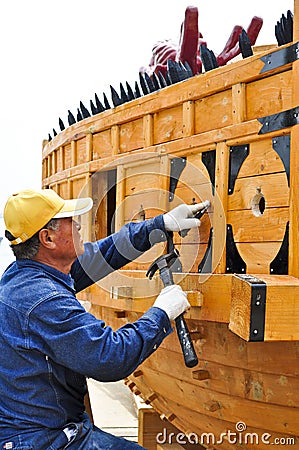 Turtle boat building Editorial Stock Photo