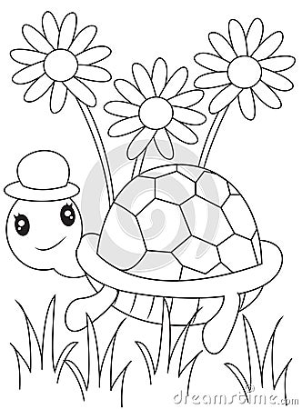 Turtle coloring page Stock Photo