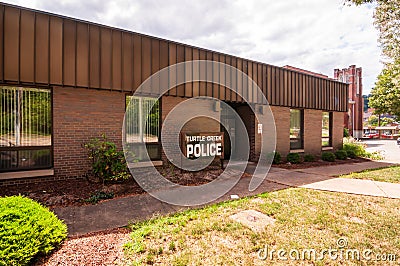 Turtle Creek, Pennsylvania, USA 8/25/2019 The entrance to the Turtle Creek Police Department Editorial Stock Photo
