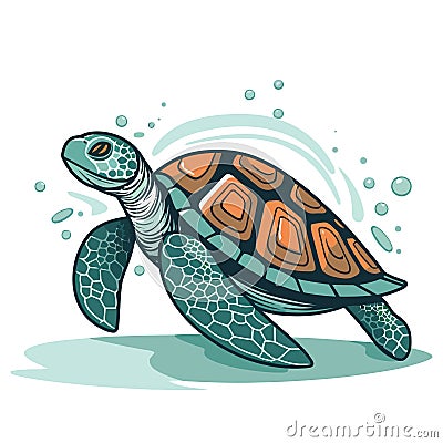 Turtle image. Abstract cute turtle Vector Illustration