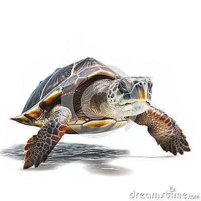 Turtle isolated on white background Stock Photo